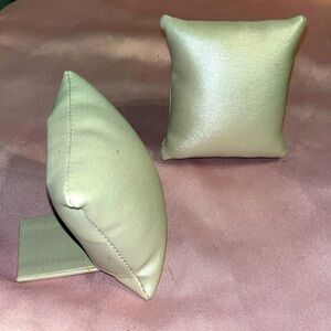 Watch bracelet jewelry display pillows with removable stand, necklace display.